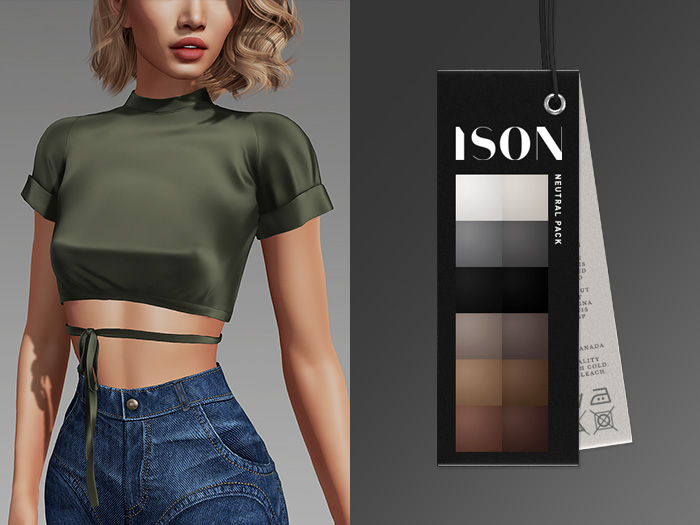 ISON -  naima silk wrap tee (neutral)