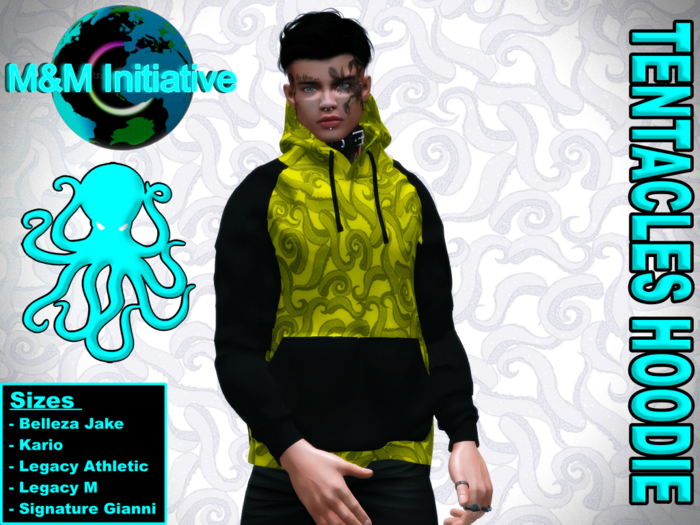 M&M Initiative - Delivery Hud - Tentacles Hoodie - Yellow