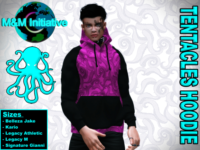 M&M Initiative - Delivery Hud - Tentacles Hoodie - Pink