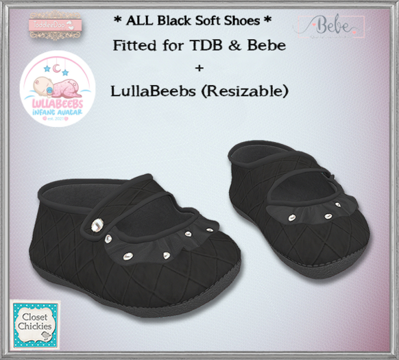 *CC* TD B/Bebe/Unrigged Soft Baby Shoes *All Black* (WEAR)