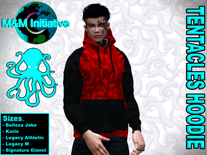 M&M Initiative - Delivery Hud - Tentacles Hoodie - Red