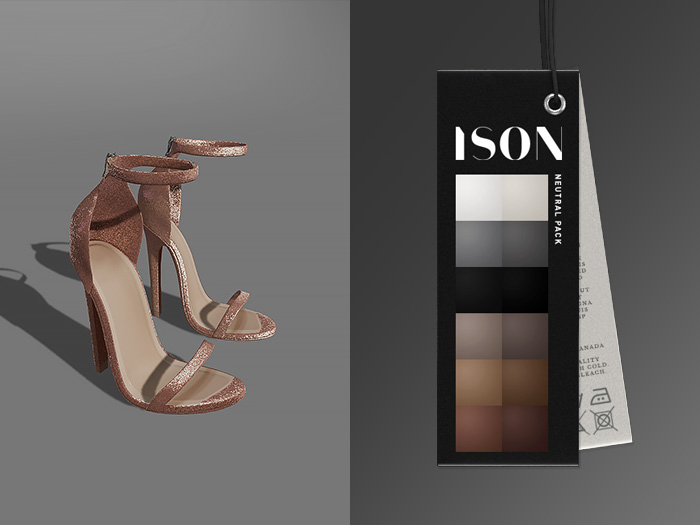 ISON - macey glitter strap heels (neutral)