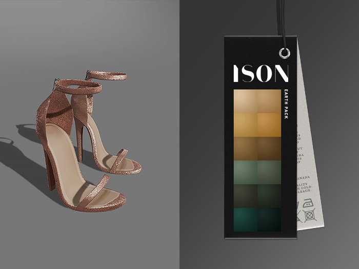 ISON - macey glitter strap heels (earth)