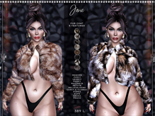 Janie, Plushie Fur Coat 8 Textures,Peach,Erika,Kupra,Kups,Reborn,Juicy,Legacy,Belleza Genx,Maitreya,Petite,Perky