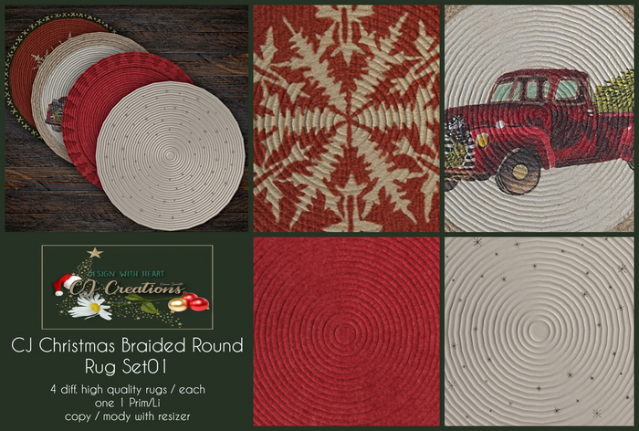 CJ Christmas Braided Rug Set 01