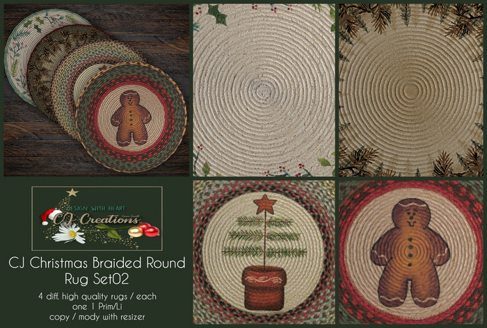 CJ Christmas Braided Rug Set 02