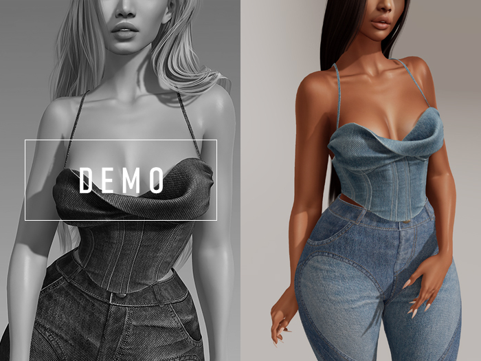 ISON - miah denim corset top (demo)