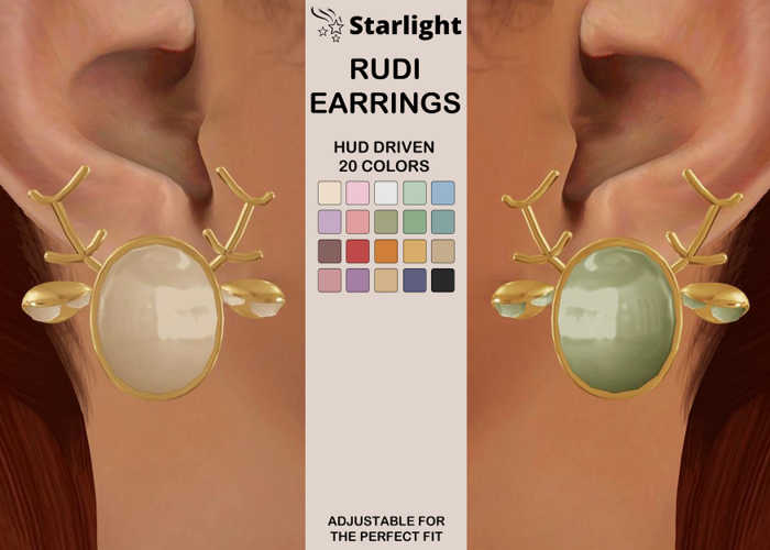 :: SA ::  Rudi - Reindeer Earrings with HUD