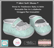 *CC* TD B/Bebe/Unrigged Soft Baby Shoes *Mint* (WEAR)