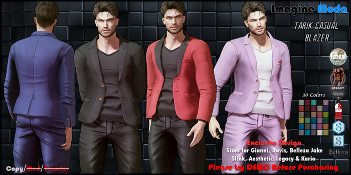 Tarik Casual Blazer {FATPACK} Aesthetic, Gianni, Davis, Jake, Legacy, Kario, Slink -Imagine Moda-