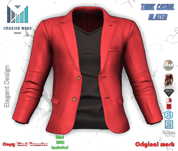 Tarik Casual Blazer -Red- Aesthetic, Gianni, Davis, Jake, Legacy, Kario, Slink -Imagine Moda-