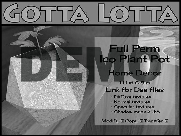 [GL] Full Perm Ico Plant Pot DEMO