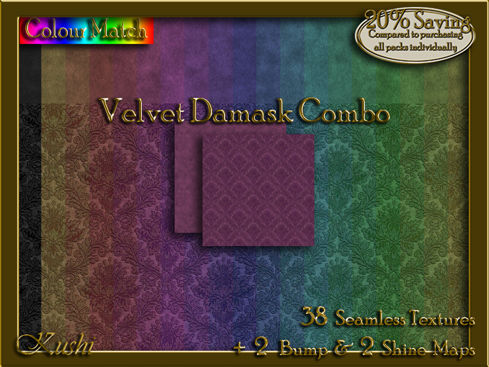 Velvet Damask Combo Seamless Texture Set