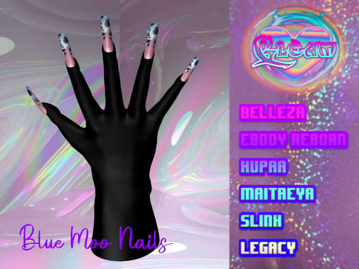 GLEAM: Blue Moo Nails - Square