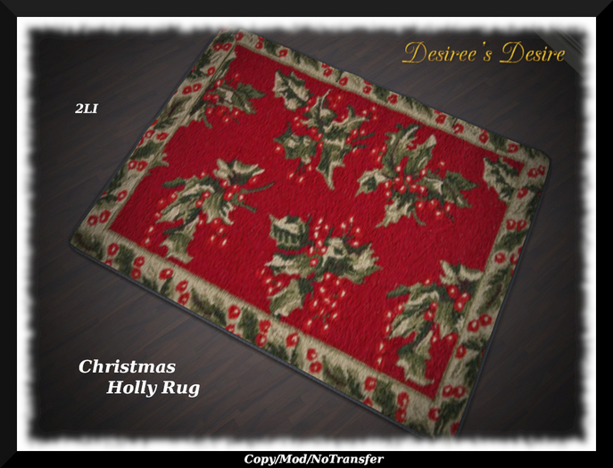 ::::Desiree's Desire:::: Christmas Holly Rug