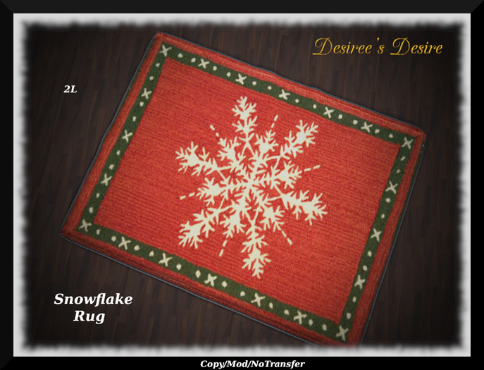 ::::Desiree's Desire:::: Christmas Snowflake Rug