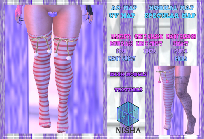 Nisha - Striped stockings