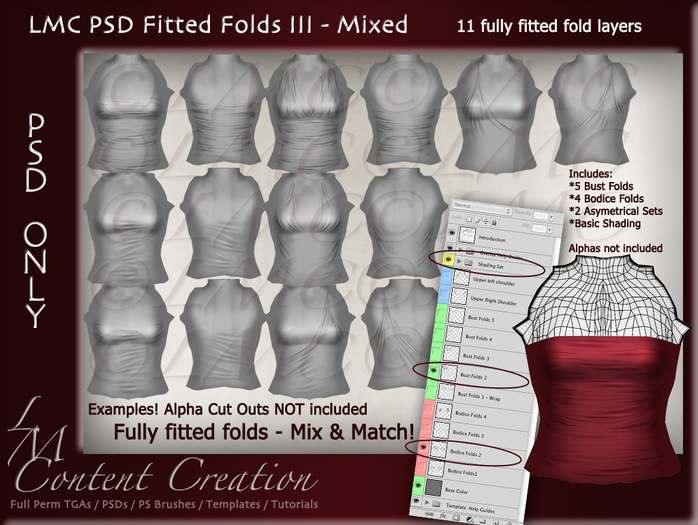 LMC PSD FILES - Fitted Folds III - Mixed Tops
