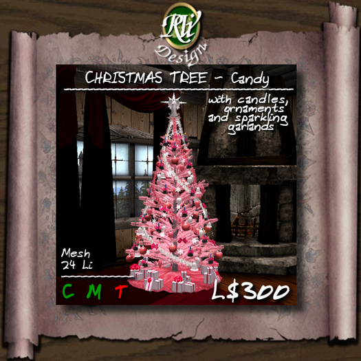 *** Christmas Tree - Candy (boxed) - Highly detailed multi-face Mesh Holiday decor