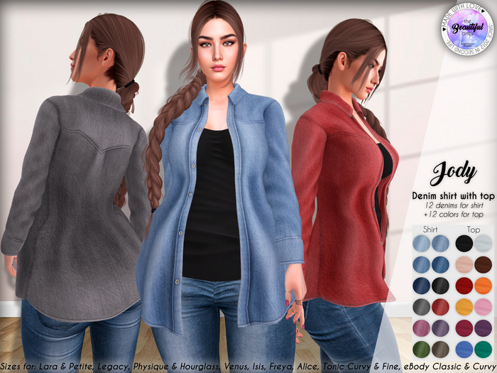 .:TBO:. Jody Denim Shirt w/Top