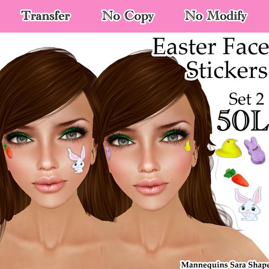 Short & Sweet Easter Face Stickers Set 2