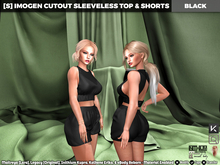 [S] Imogen Cutout Sleeveless Top & Shorts Black