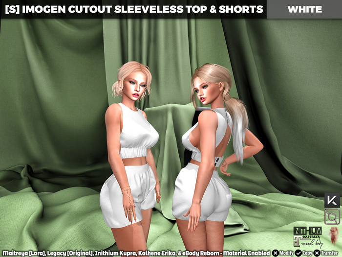 [S] Imogen Cutout Sleeveless Top & Shorts White