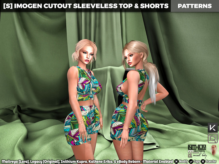 [S] Imogen Cutout Sleeveless Top & Shorts Patterns