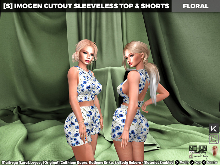 [S] Imogen Cutout Sleeveless Top & Shorts Floral