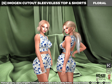 [S] Imogen Cutout Sleeveless Top & Shorts Floral