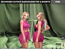 [S] Imogen Cutout Sleeveless Top & Shorts Pink
