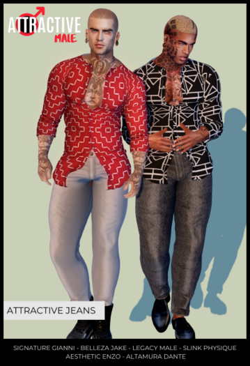 ATTRACTIVE JEANS  FATPACK - Gianni - Belleza Jake - Legacy Male - Slink - Enzo - Altamura Dante