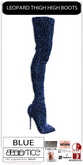 Baiastice_Leopard Thigh High Boots-Blue