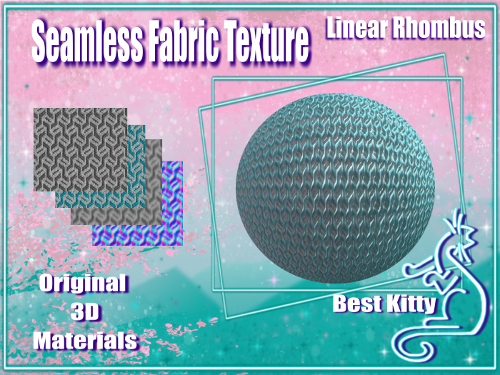 Best Kitty Seamless 3D Textures and Materials: Linear Rhombus Fabric