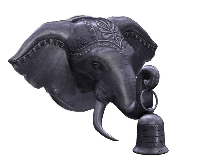 11 MADRAS Elephant Bell Decor Wrought RARE