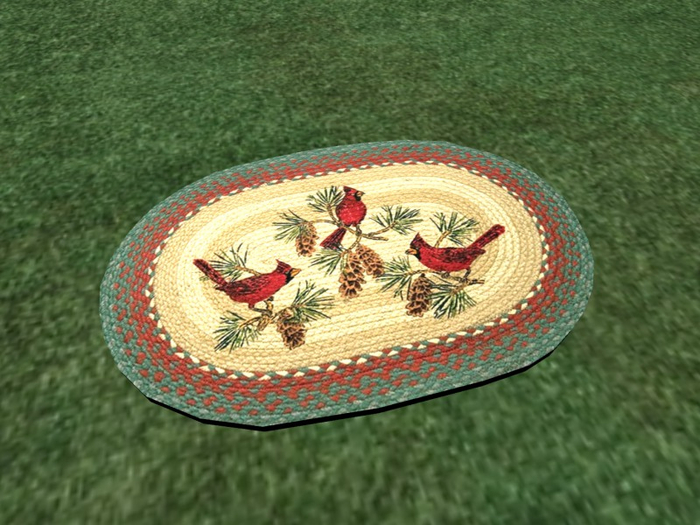 TM Oval Winter Cardinals Rug