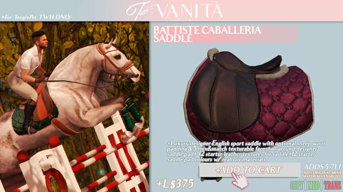 Battiste Caballeria Saddle TWH