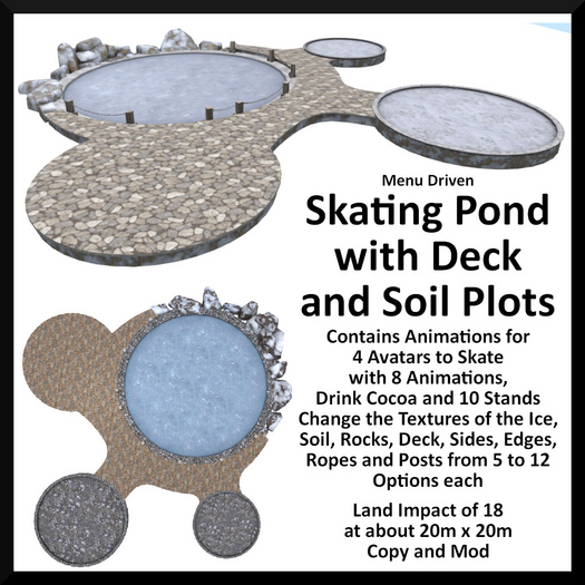 Menu Driven Skating Pond with Deck and Soil Plots
