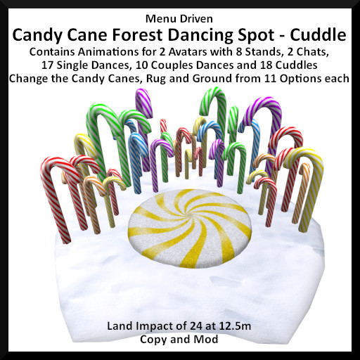 Menu Driven Candy Cane Forest Dancing Spot - Cuddles
