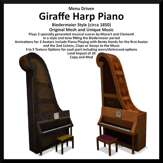 Menu Drive Giraffe Harp Piano