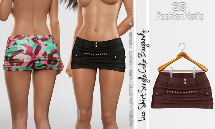Luz Skirt Burgundy - Maitreya Lara, Lara Petite, Kupra Original, Legacy, Reborn, Juicy Rolls - FashionNatic