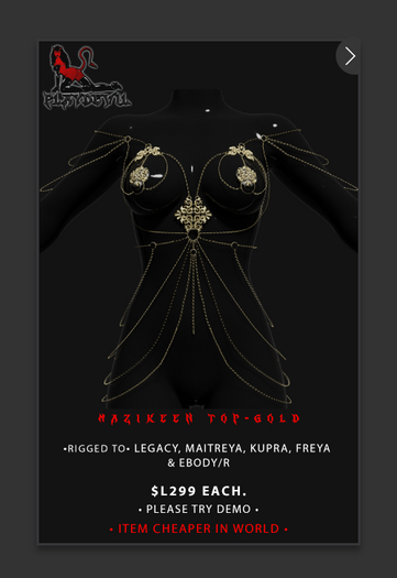 P.D - Mazikeen Top - GOLD {ADD ME}