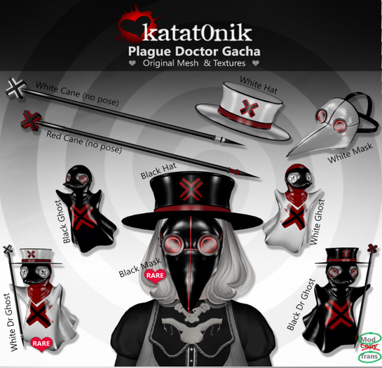 (wear) *katat0nik* (black dr ghost) Plague Doctor Gacha 