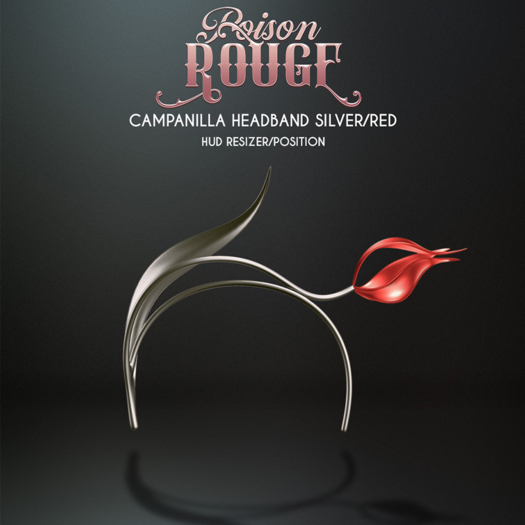 POISON ROUGE Campanilla Headband - Silver/Red