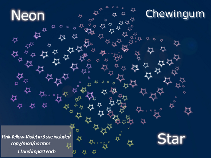 Chewingum Neon Star (Pink-Violet-Yellow)