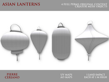 Asian lanterns - 1 LI each - 4 FULL PERMS meshes