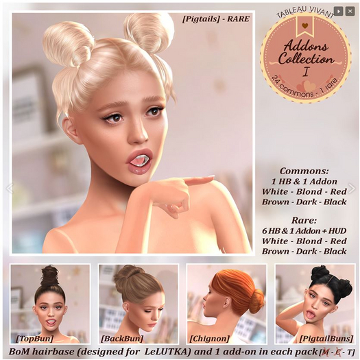 Tableau Vivant \\ Addons collection I [Chignon] - Dark