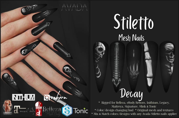 Avada~ Stiletto Nails - Decay