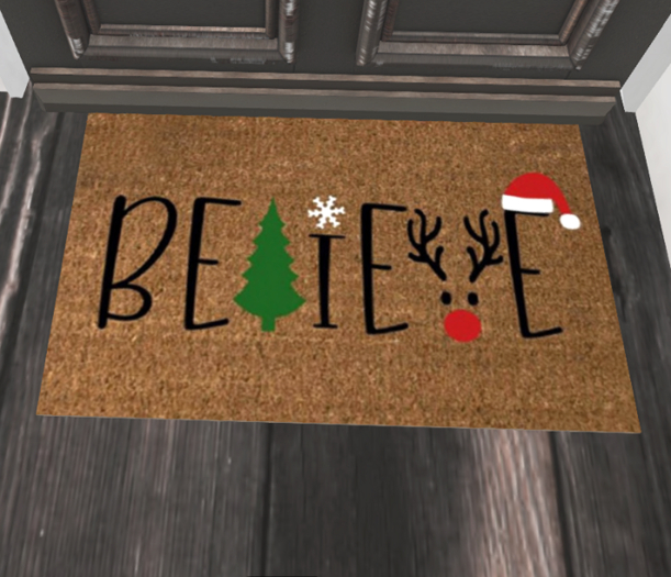 Believe Xmas Door mat