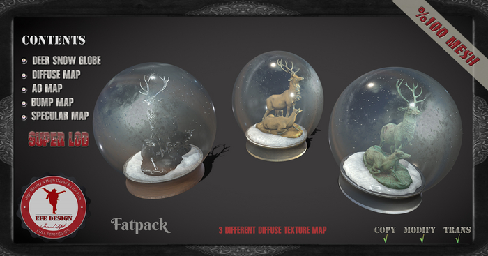 (Efe Design) Deer Snow Globe Fatpack Fullperm 